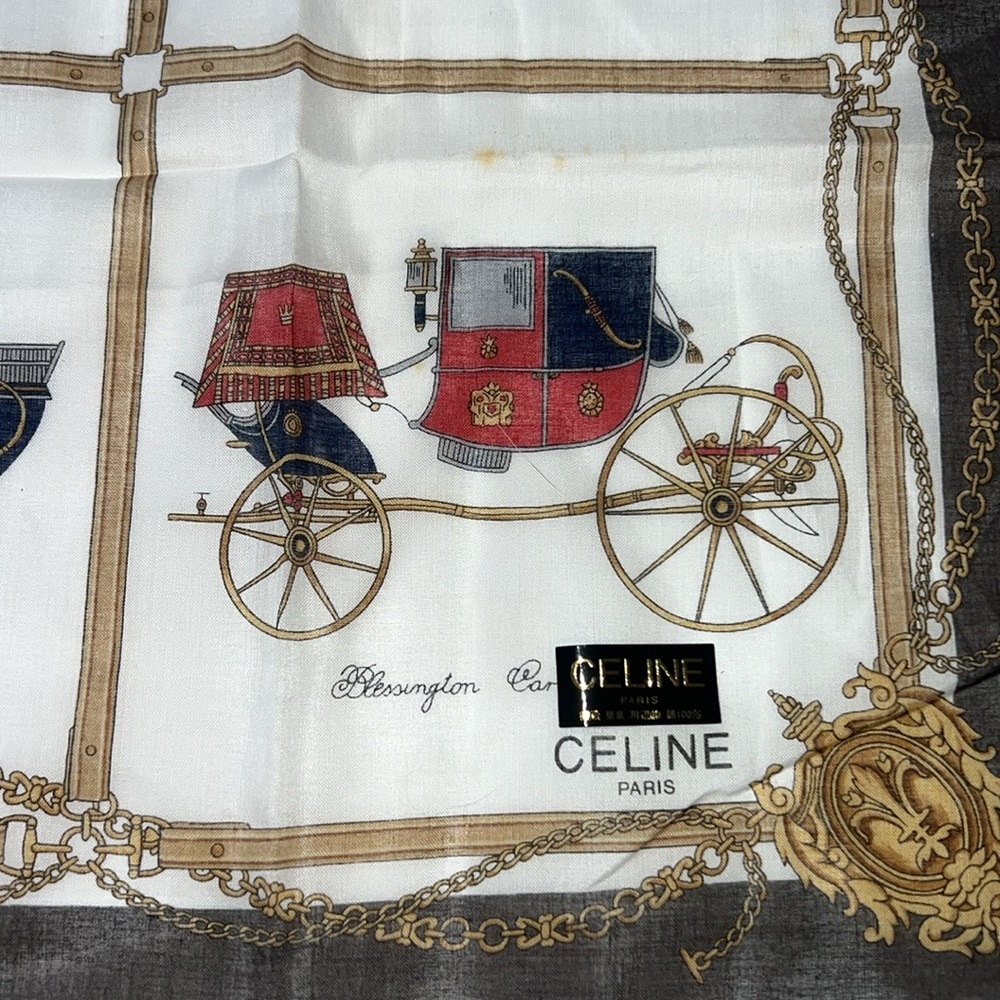 CELINE scarf square horse and carriages and chariots - Picture 15 of 17